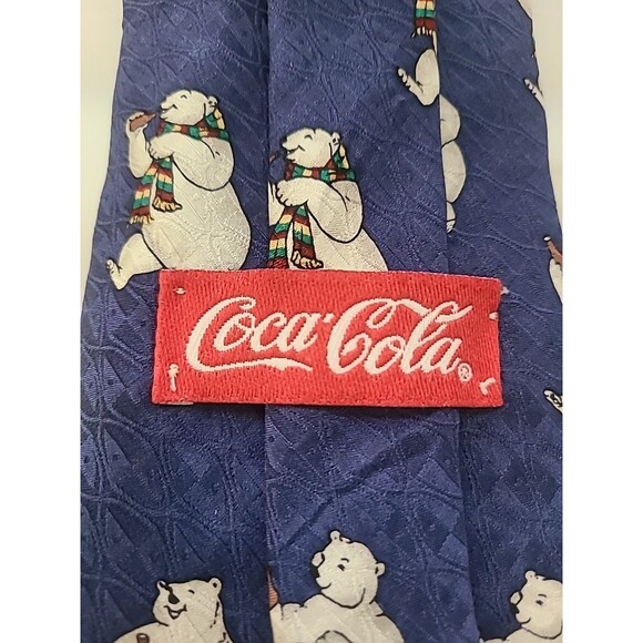 Vintage Coca-Cola Necktie Polar Bears 100% Silk 4 Inch Wide Work, Y2K - Picture 3 of 6